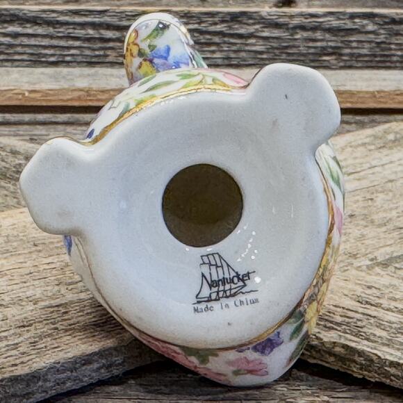 1980 Vintage Nantucket Chintz Porcelain Duck Figurine w/ Gold Accents, 3.5”H - Picture 9 of 10